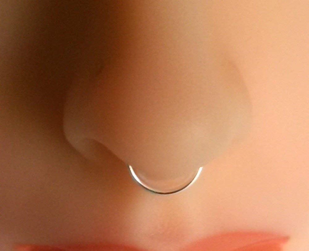 Fake Septum Ring, Fake Piercing Non Pierced Jewelry Sterling Silver