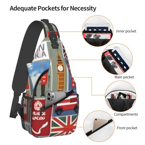 Mochila cruzada con estampado símbolos de Inglaterra miniatura 4