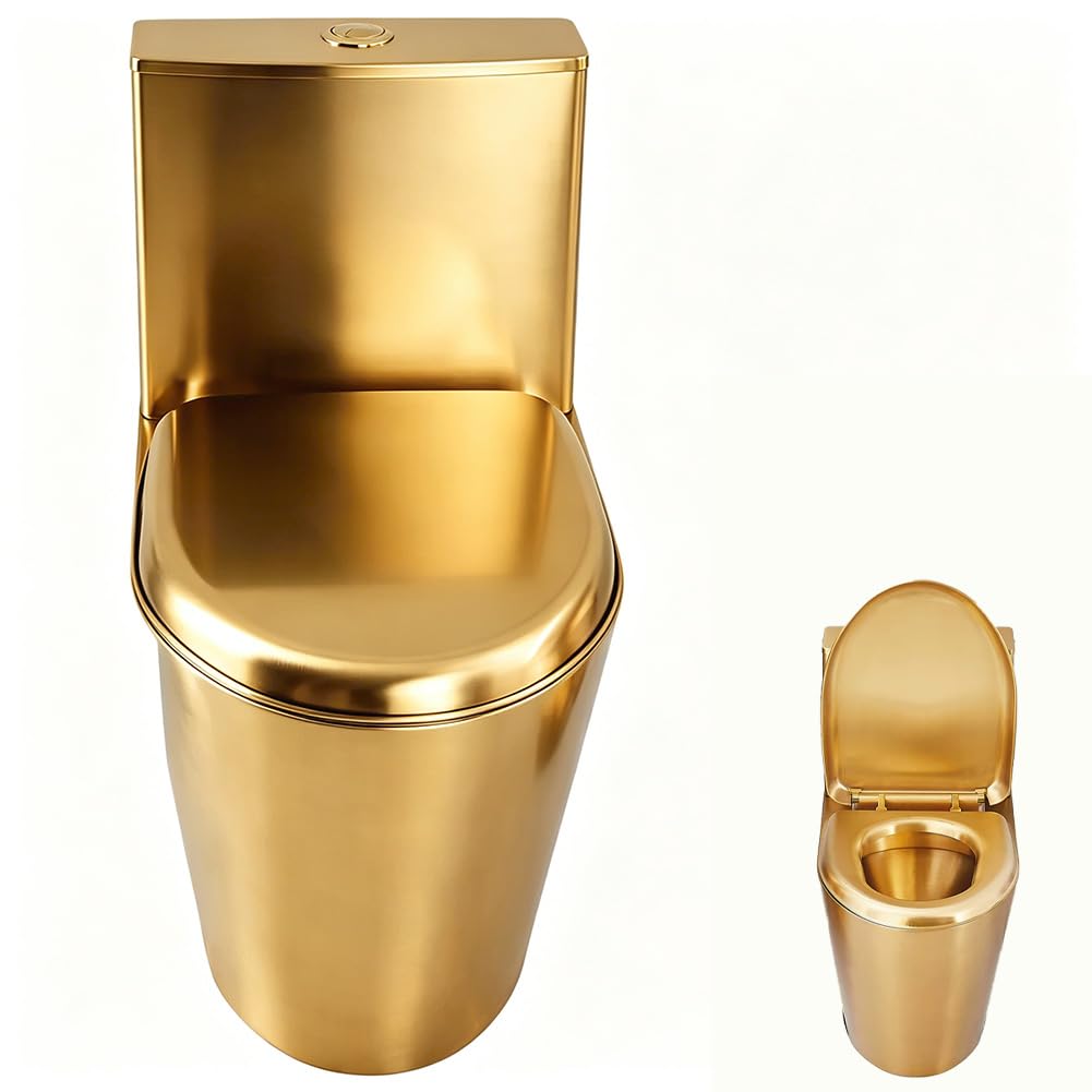 Inodoro comercial de doble descarga de acero inoxidable 304 con tapa, ahorro de agua y resistente a la congelación para baño