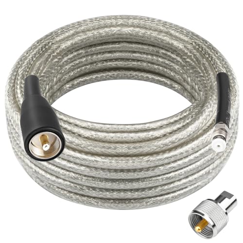 Câble coaxial CB RG8X de 9m10 Ullnosoo avec connecteurs PL259 et FME