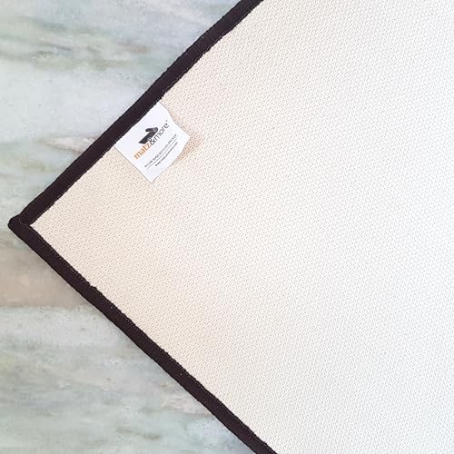 Image of Matz&More Geometric Distress Border Rug | 100x150 CM | Brown Beige | Soft Nylon Loop Pile with Anti-Slip Gel Backing | Living Room, Bedroom & Office Floor Carpet