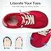 LeIsfIt Women's Wide Barefoot Walking Shoes Slip-on Casual Tennis Shoes Non-Slip Zero Drop Comfort Sneakers Red Size 11
