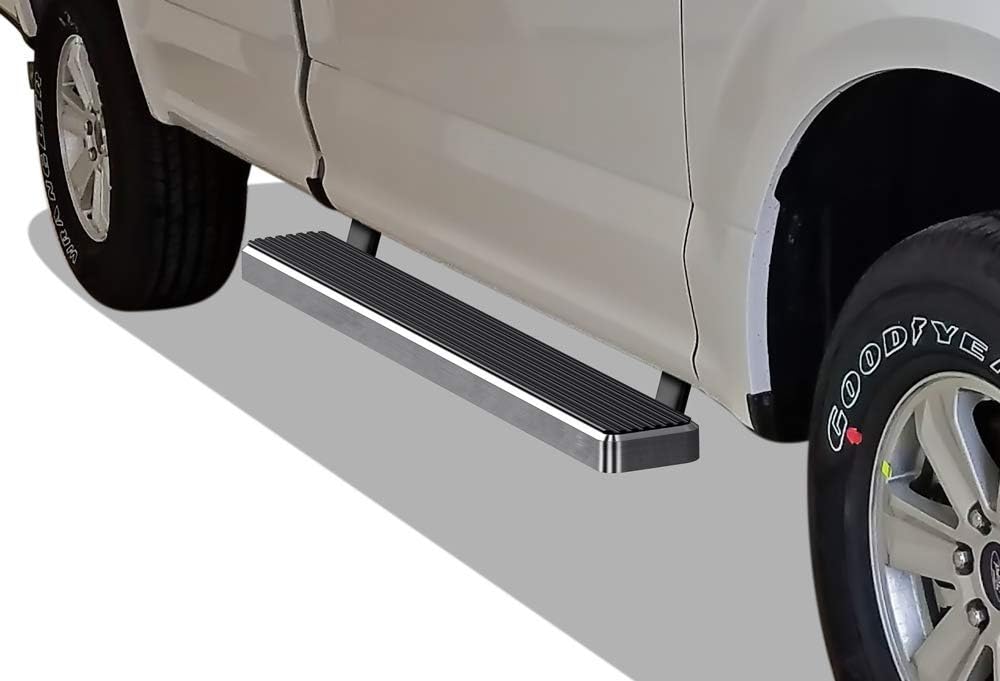 APS Premium 5in 304 Stainless Steel Running Boards Compatible with Ford F150 Regular Cab & 17-26 F250 15-26