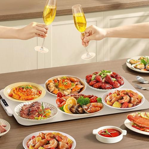 Plateau chauffant électrique en silicone pliable pour buffet et repas - 4