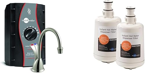 InSinkErator Wave - Sistema dispensador instantáneo de agua fría y caliente, grifo y tanque, níquel satinado, cartuchos de filtro de agua de