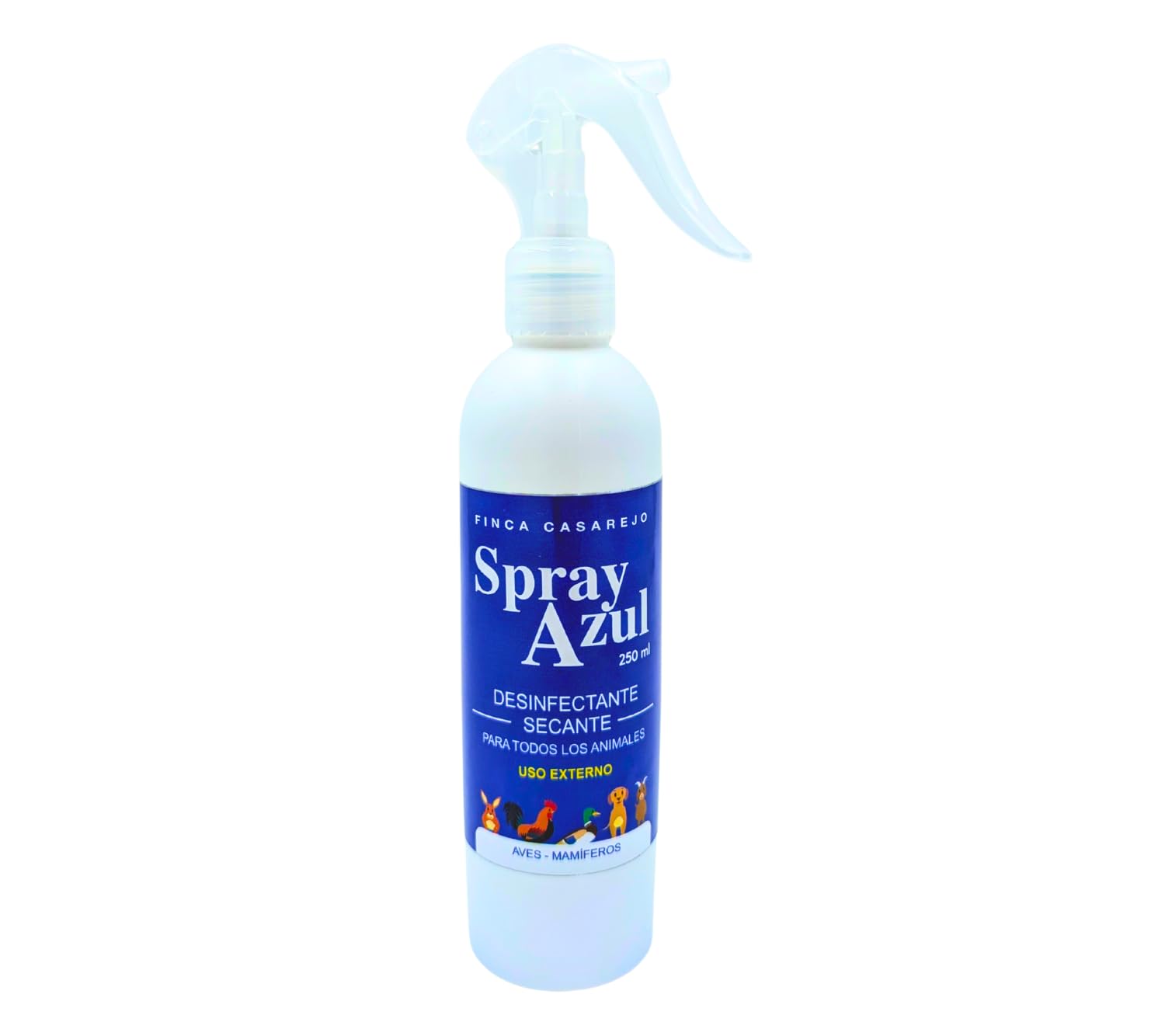 FINCA CASAREJO Spray Azul para Heridas de Animales (250 ml) - Limpia y Seca Las costras - Spray Cicatrizante para Perros, Aves, Conejos, etc.