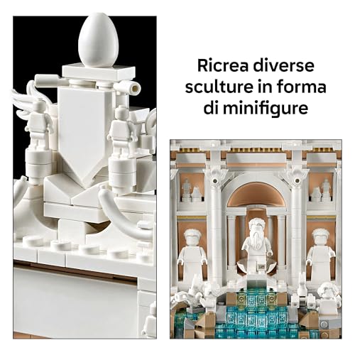 Architecture Fontana di Trevi - Kit Modellismo di Monumenti Barocchi con Facciata di Palazzo Poli e Sculture - Fai da Te per Adulti da Collezione - Regalo Uomo o Donna Amanti della Storia - 21062 - Lego - Immagine 5