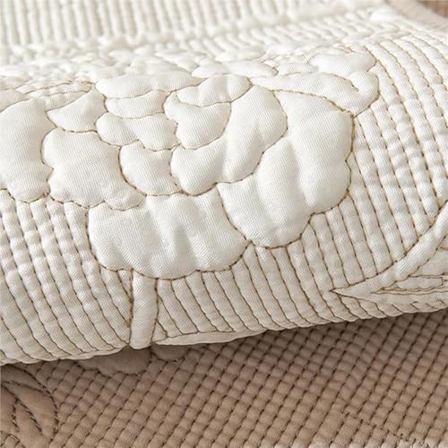 Housse de canapé anti-dérapante extensible beige pour canapé d'angle de salon