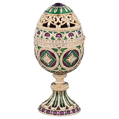 Design Toscano QF87081 The Emerald Collection Romanov Style Enameled Egg: Minishka, Full Color