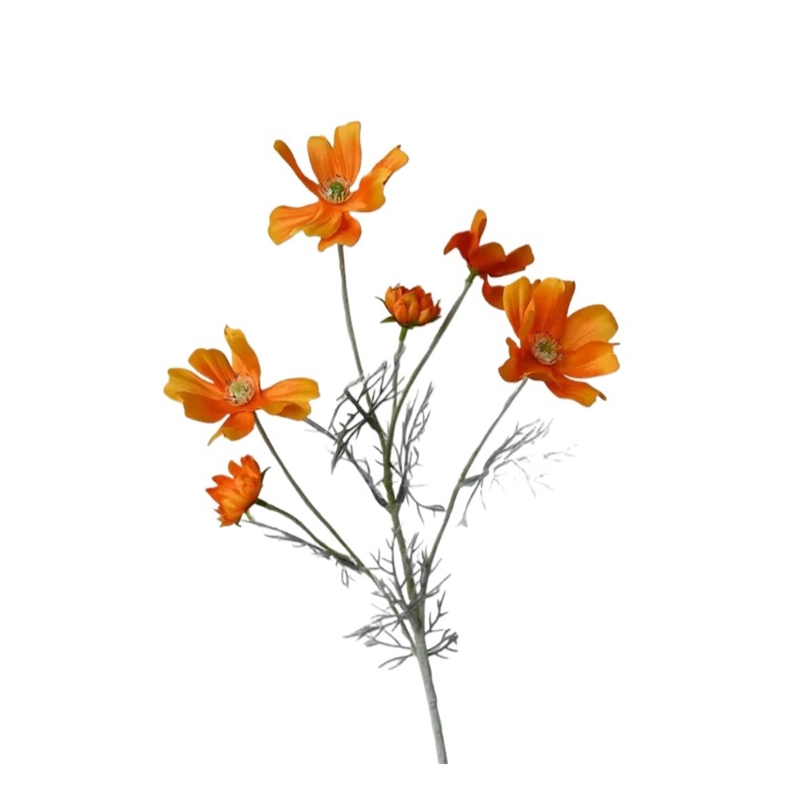 Casetlong 5 Pcs Artificial Flower Wedding Bouquet Party Home Decoration Fake Flowers Garden Floral(Orange yellow)