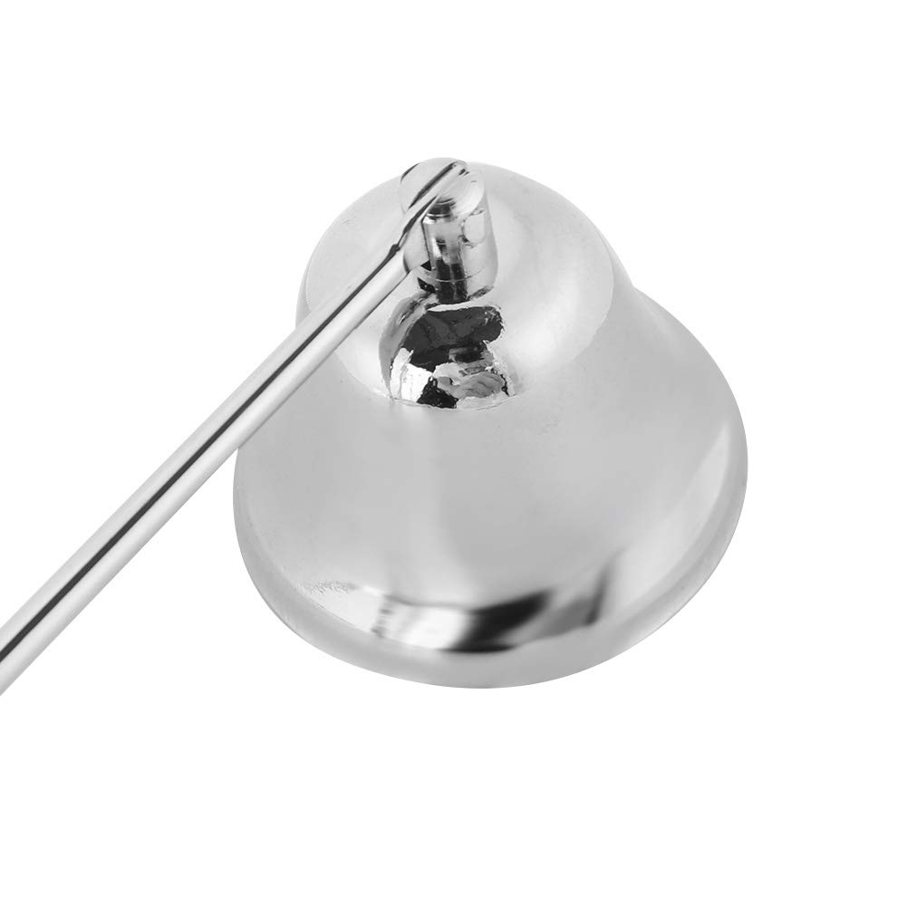 Spegnimoccolo Per Candela In Acciaio Inox A Forma Di Campana, 20,6 Cm, Finitura Argento