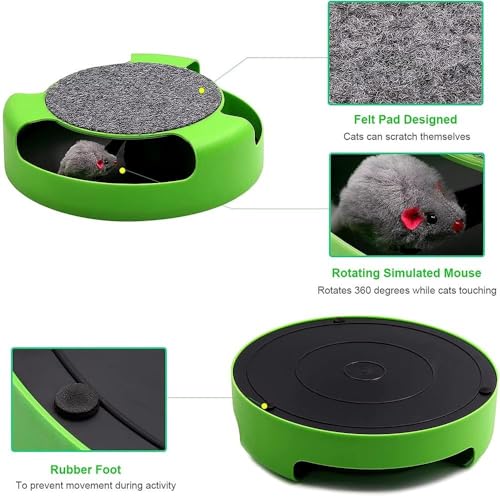 Brinquedo Gato Ratinho Giratório Estimula Instinto Caçador