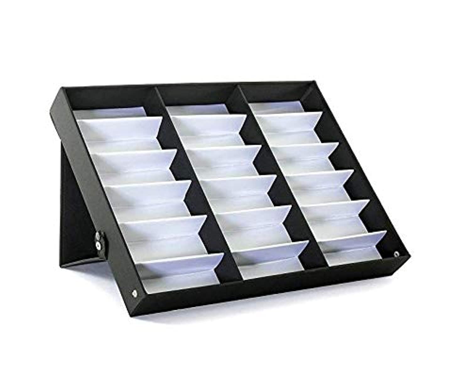 SKEIDO 18 Grid Sunglasses Storage Box Organizer Glasses Display Case Stand Holder Eyeglasses Box Sunglasses Case with Foldable Lid
