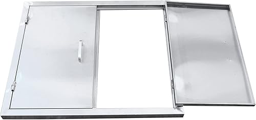Miniatura 4 de Outdoor Kitchen Doors, 304 Stainless Steel BBQ Double Access Door, Flush Mount for Outside Kitchen Grilling Station Barbeque Grill SS BBQ Grill Oven
