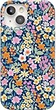 Casely iPhone 15 Case | Full Bloom | Navy Floral | Compatible with MagSafe | Classic Ultra Slim Design