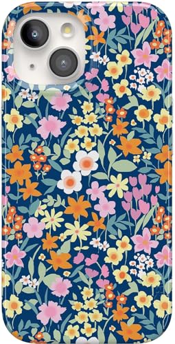 Casely iPhone 15 Case | Full Bloom | Navy Floral | Compatible with MagSafe | Classic Ultra Slim Design