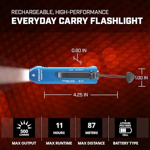 Image of Streamlight 88825 Wedge XT 500-Lumen 1,900-Candela Flat Everyday Carry Flashlight, Includes USB-Cable and Pocket Lanyard, Blue C.O.P.S. Edition