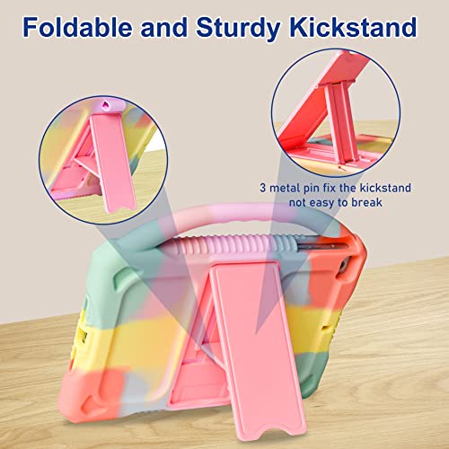 JOGUIIA Kids Case for iPad Mini 5/4/3/2/1,Premium Silicone Case for Apple iPad 7.9inch Mini 5th/4th/3rd/2nd/1st Generation Built-in Stand Handle(Rainbow) - Image 3