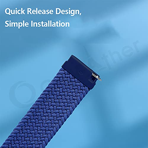 Image of CellFAther 20mm Watch Band Elastic Nylon Loop with Quick Release pins Compatible with Samsung Galaxy Watch Active 2 44,40mm / Galaxy Watch 3 41mm / Galaxy Watch 42mm /Gear S2 /Classic (Blue)