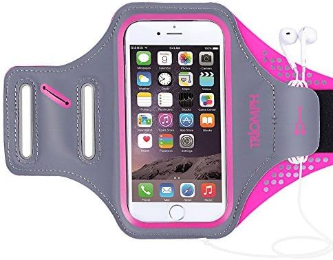 Triomph Armband for iPhone 8, 7, 6, 6S, SE, 5, 5C, 5S iPod Galaxy S6, S6 Edge S5 with Screen Protecter and Key Cards Money Holder, for Running, Workouts, Jogging, Hiking, Biking, Walking