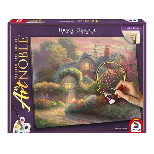 Schmidt Spiele 46165 My ArtNoble, Thomas Kinkade, Rosebud Cottage, Kit de Peinture, Arts and Crafts
