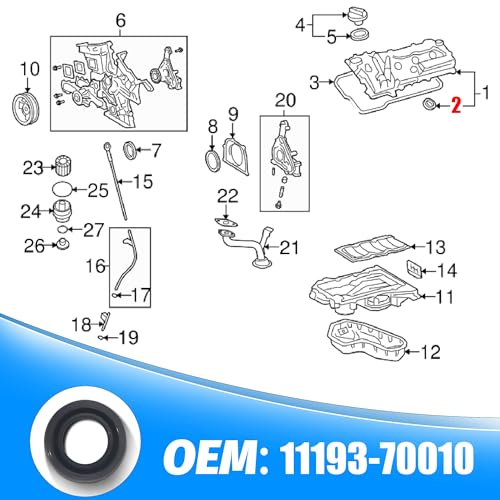 Yojunauto 11193-0A010AA Spark Plug Tube Gasket Compatible thumb #2