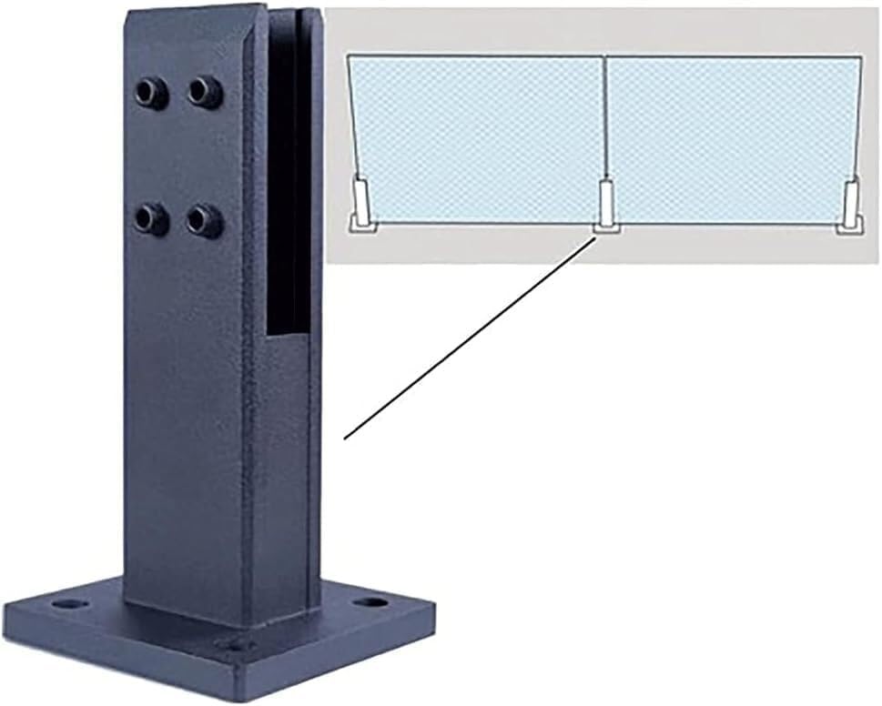 Soporte de vidrio montado en el suelo de aluminio con poste de balaustrada ranurado central