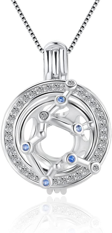 925 Sterling Silver Constellation Cage Pendants Crafting Charm for DIY Necklace Bracelet Jewelry Making