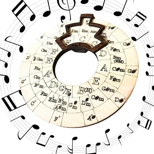 Wooden Melody Tool, Circle Wooden Wheel and Musical Educational Tool,Chord Wheel for Musicians, Circle of Fifths Wooden Wheel and Musical Educational Tool, Chord Wheel for Songwriter and Musicians