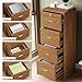 Tribesigns 4-Drawer File Cabinet with Lock, Locked File Cabinet with Key, Tall Wooden Filing Cabinets for Home Office, Vertical Office Storage for Legal Size/Letter/A4/Files, Brown