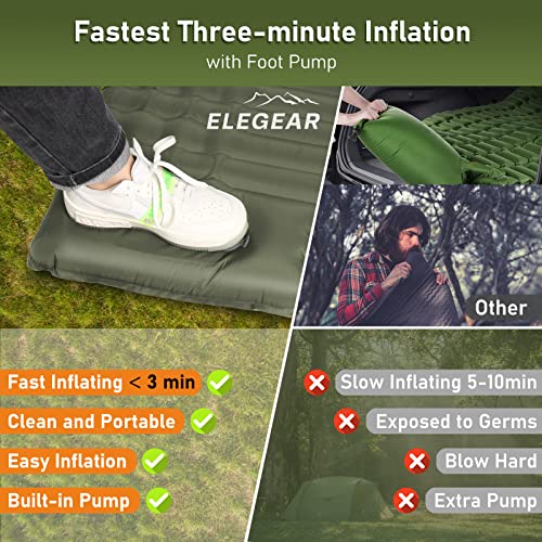 Elegear DOUBLE SLEEPING PAD For Camping, 4 Inch Ultra-Thick Self Inflating Camping Pad 2 Person thumb #4