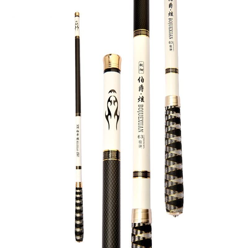 CañAs De Pescar Varilla de Pesca telescópica 3.6m-7.2m Fibra de Carbono Ultra Ligera caña de fundición de la Mano for Pesca de Carpa CañA De Pescar