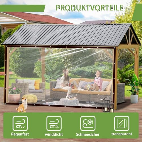 Bâche transparente avec œillets anti-pluie pour housse protection meuble - 3