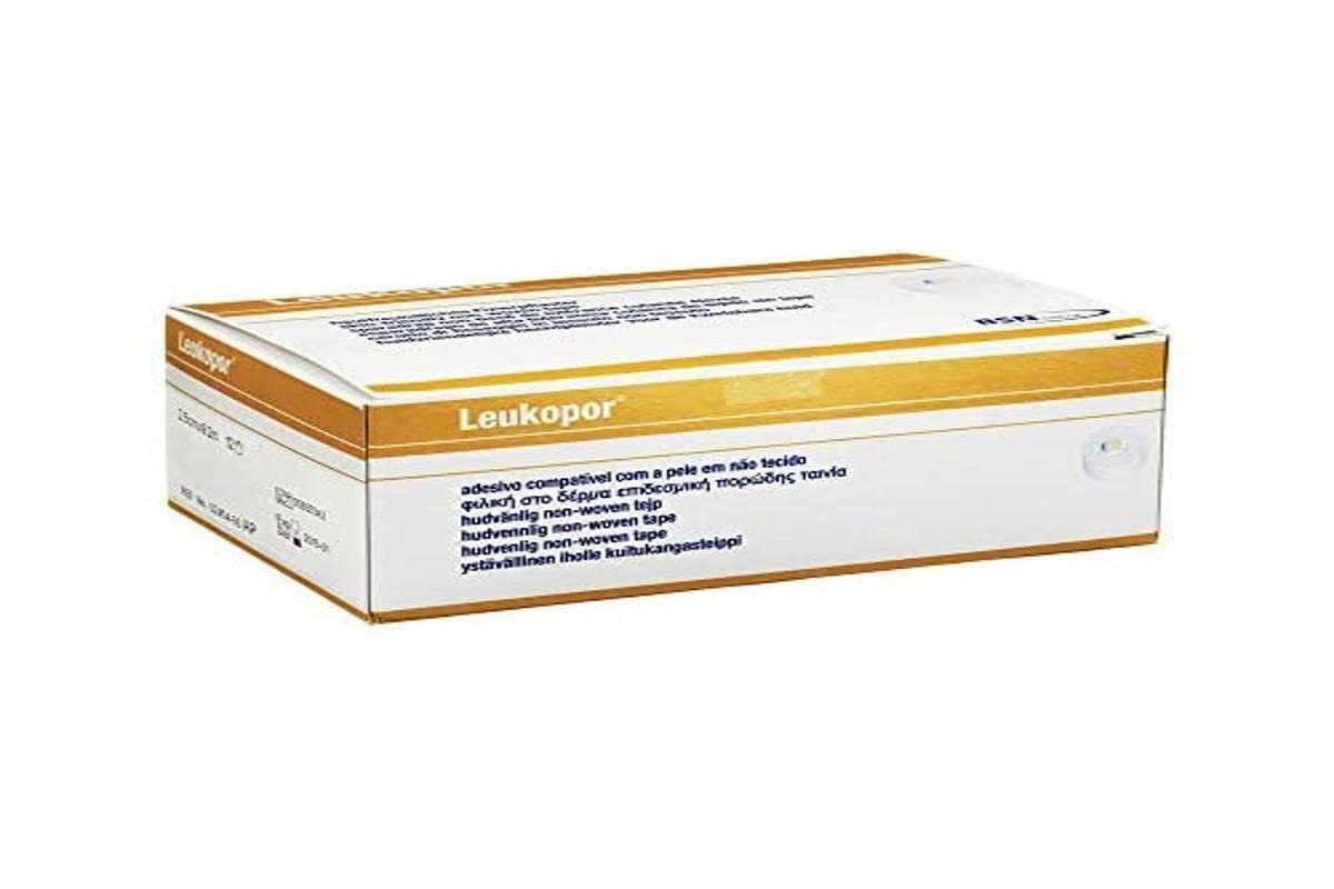 Leukopor Allergie Pack de 12 Rouleaux Sparadraps Hypoallergénique Jaune 9,2 m x 2,5 cm