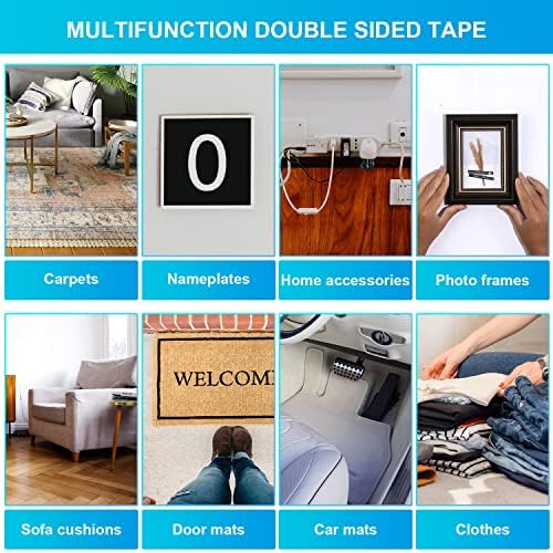 AIEX Double Sided Tape Heavy Duty, 0.59inch x 66ft (20m) Multifunctional Double Sided Tape Super Sticky Mounting Tape for Home Office School (White)