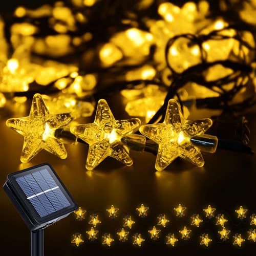 Qoosea Solar Sterne Lichterketten Außen, 19.7ft 40 LED Weihnachten...