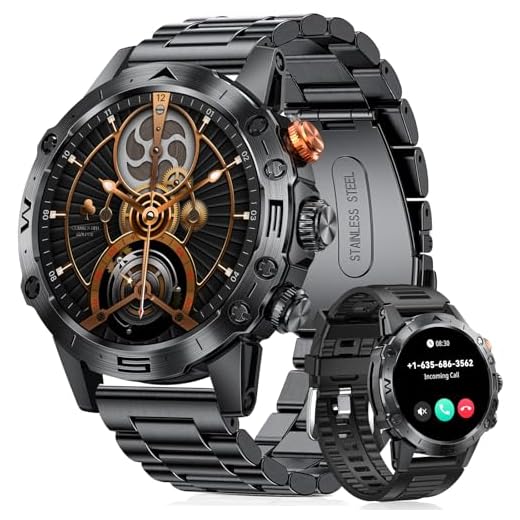 SWGOTA 2026 Montre Connectée Homme Militaire, 1.53'' IPS Smartwatch avec Appel Bluetooth, IP68 Étanche, 120+ Sportifs Podomètre, Fréquence Cardiaque, Sommeil, SpO2 Moniteur pour Android iOS, Noir