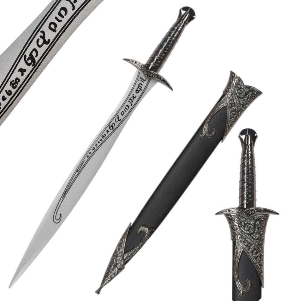 57 SPECIAL REPLICAS Spada replica 62 cm in legno di bambù – Decorazione fatta a mano per gli appassionati di LOTR – Esclusivo pezzo da collezione con fodero – Bilbo Baggins Sting JT10712BK