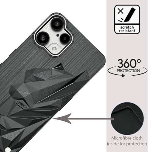 Image of NIUKIN Mobile Back Case for Nothing Phone 3A Lite 5G | 3D Engraved Design | Shockproof Cover | Black