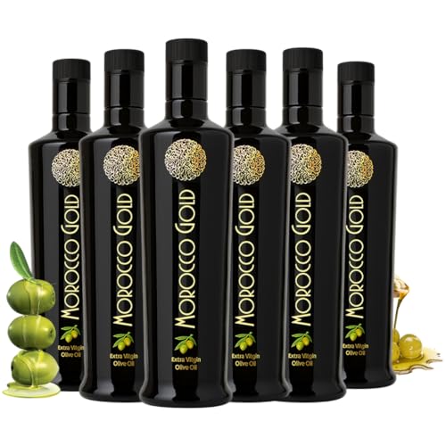Morocco Gold New Harvest Extra Virgin Olive Oil Early Harvest – Cold Pressed – Polyphenol Rich 652mg/kg EVOO Fresh Harvest Pure and Natural. 6 x 500ml (6 Bottles For The Price Of 5)
