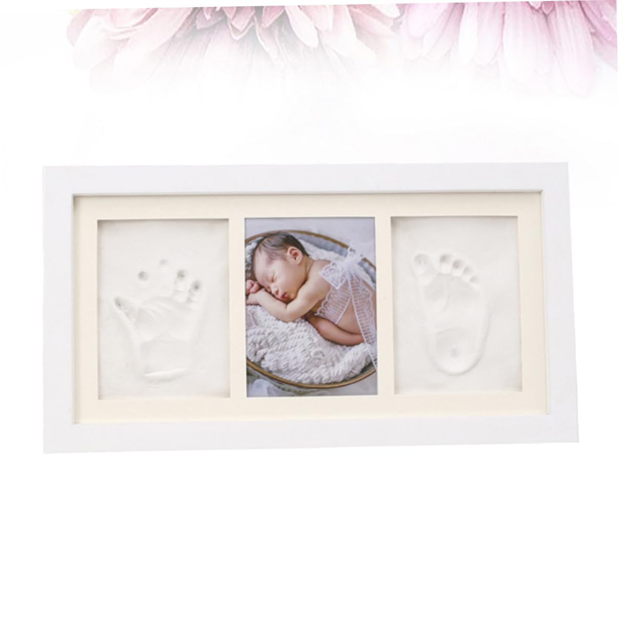 TOYANDONA Marco de Huella de Manos y Pies para Niño Recién Nacido, Kit de Madera para Adorno de Habitación y Recuerdo Personalizado