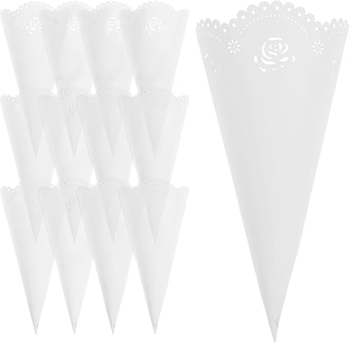 20 soportes huecos transparentes para confeti, papel de confeti de flores, soporte para conos de pétalos, pétalos de papel para manualidades para