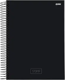 Jandaia - Caderno Espiral Univ CD 10 matérias 200fls Stomp Preto