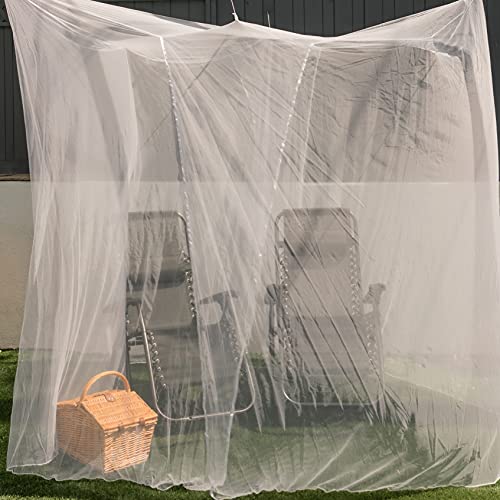 Even Naturals Luxury Mosquito Net For Double To King Size Bed Canopy | Camping Screen House | Finest Mesh – 300 Holes Per Square Inch, 2 Entries, Easy To Install, Hanging Kit, Storage Bag (X-Large) #TOP3