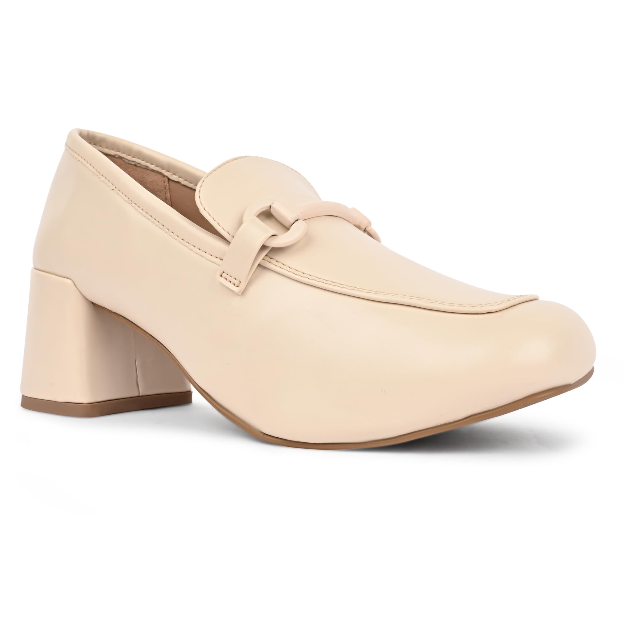 call it spring Women's White Block Heel Shoes-picture-10