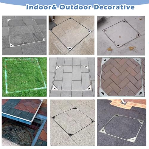 Driveway Recessed Manhole Cover and Frame, 304 Stainless Steel Invisible Inspection Chamber Cover/Embedded Manhole Lid - 24 26 28 30 32 34 36 38 40 Inch, 1 2 3 4 Pack(3pack,26In)