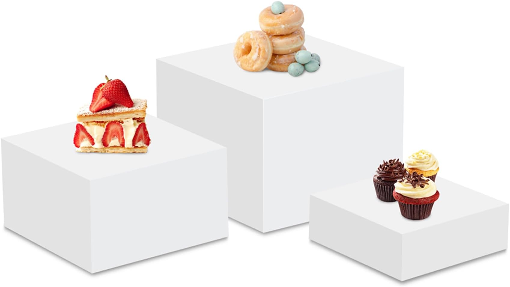 Amazon.com: Set of 3 Acrylic Buffet Risers, Food Display Risers for ...