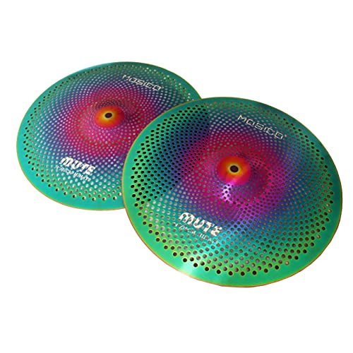 Mute Cymbal Set Low Volume Cymbals for Drums Set 10" Splash 14"hi-hat 16"crash 18"crash 20"ride 6 Pieces Sound Better Rainbow Silent Drum Cymbals Set
