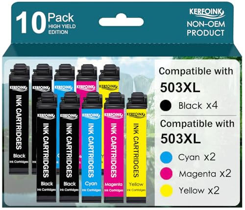 503XL Multipack Druckerpatronen Kompatibel für Epson 503 503 XL patronen für Expression Home XP-5200 XP-5205 Workforce WF-2960 WF-2965DWF (10er-Pack)