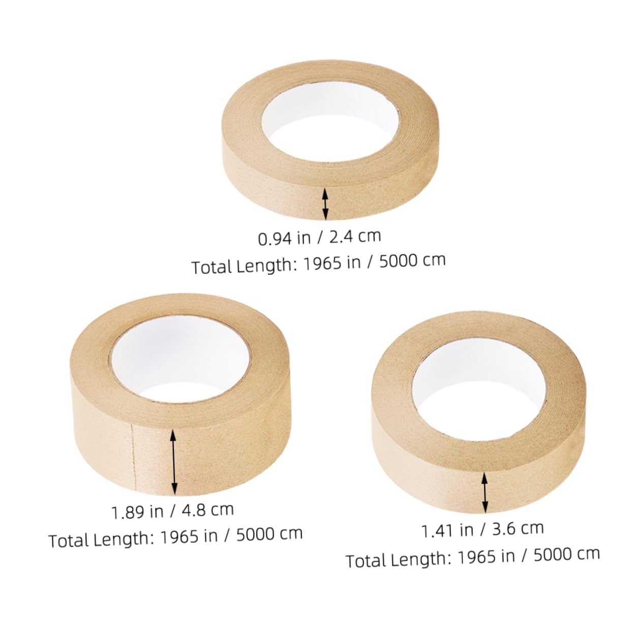 Mikikit 3 Rolls Water Activé Du Papier Kraft Ruban Pour La Peinture À L'aquarelle Ruban Adhésif Pour Les Étudiants Et Les Professionnels Des Artistes Pour Le Cadrage Et Les Projets